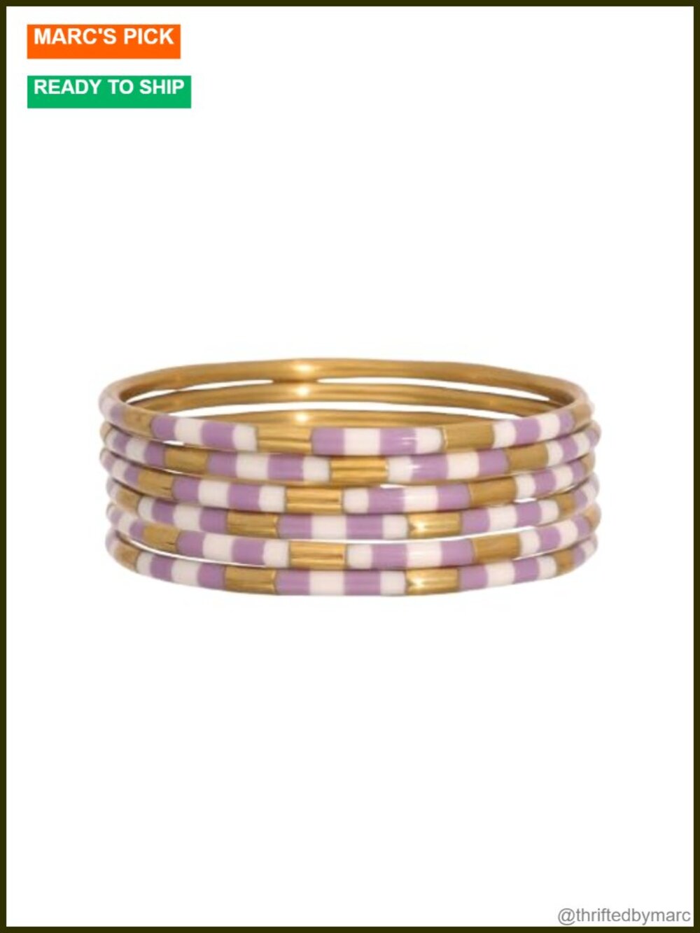 BuDhaGirl Veda Bangle Bracelets Set of 6 Brass & Enamel One Size